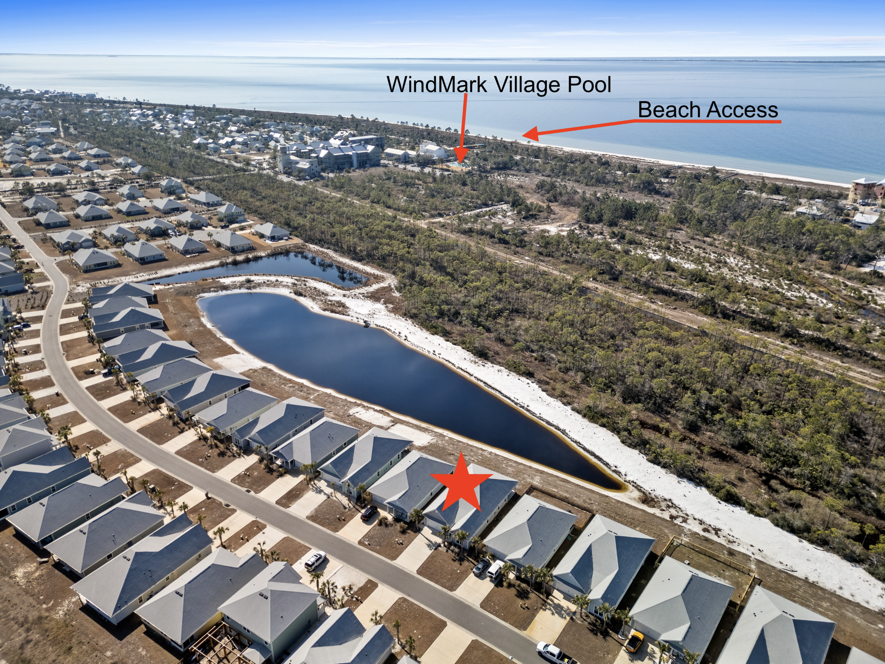 Aerial view of property location near St. Joseph Bay